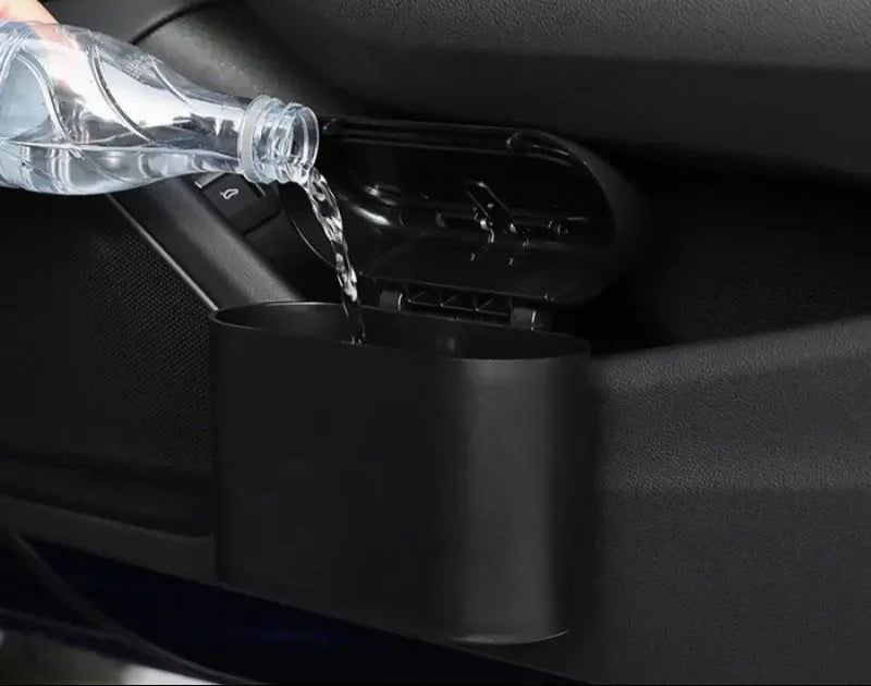 Universal Organizer Car Clamshell Trash Bin Hanging Vehicle Garbage Dust Case Storage Box Black ABS Square Pressing Trash Can 6P