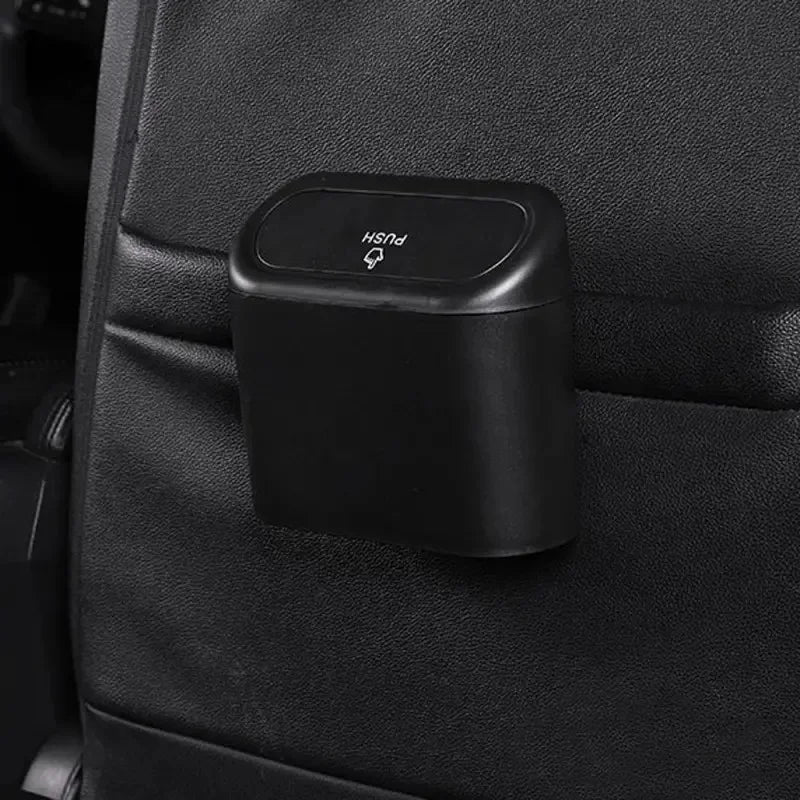 Universal Organizer Car Clamshell Trash Bin Hanging Vehicle Garbage Dust Case Storage Box Black ABS Square Pressing Trash Can 6P