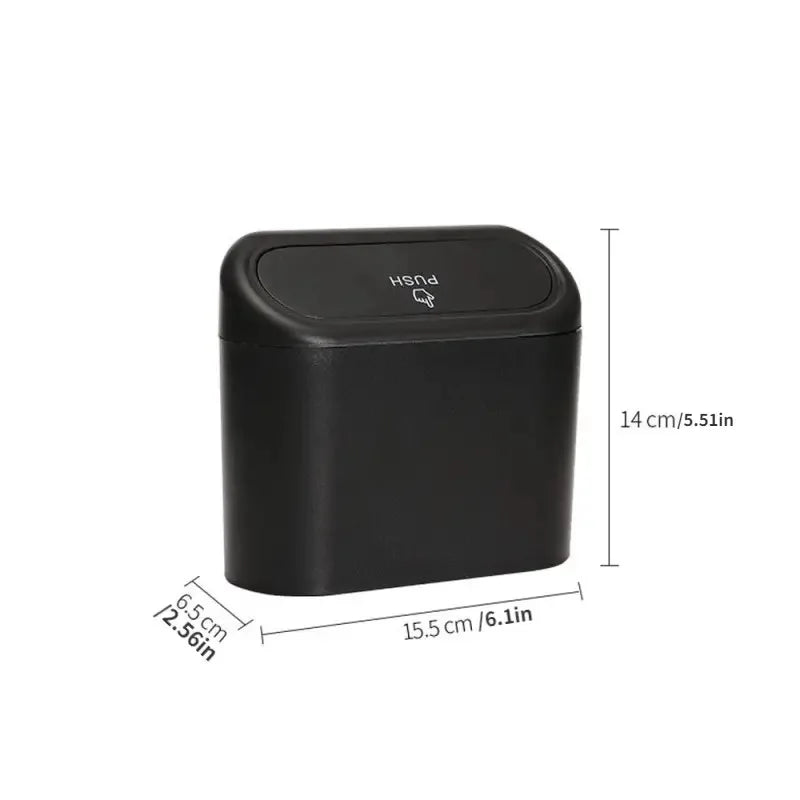 Universal Organizer Car Clamshell Trash Bin Hanging Vehicle Garbage Dust Case Storage Box Black ABS Square Pressing Trash Can 6P