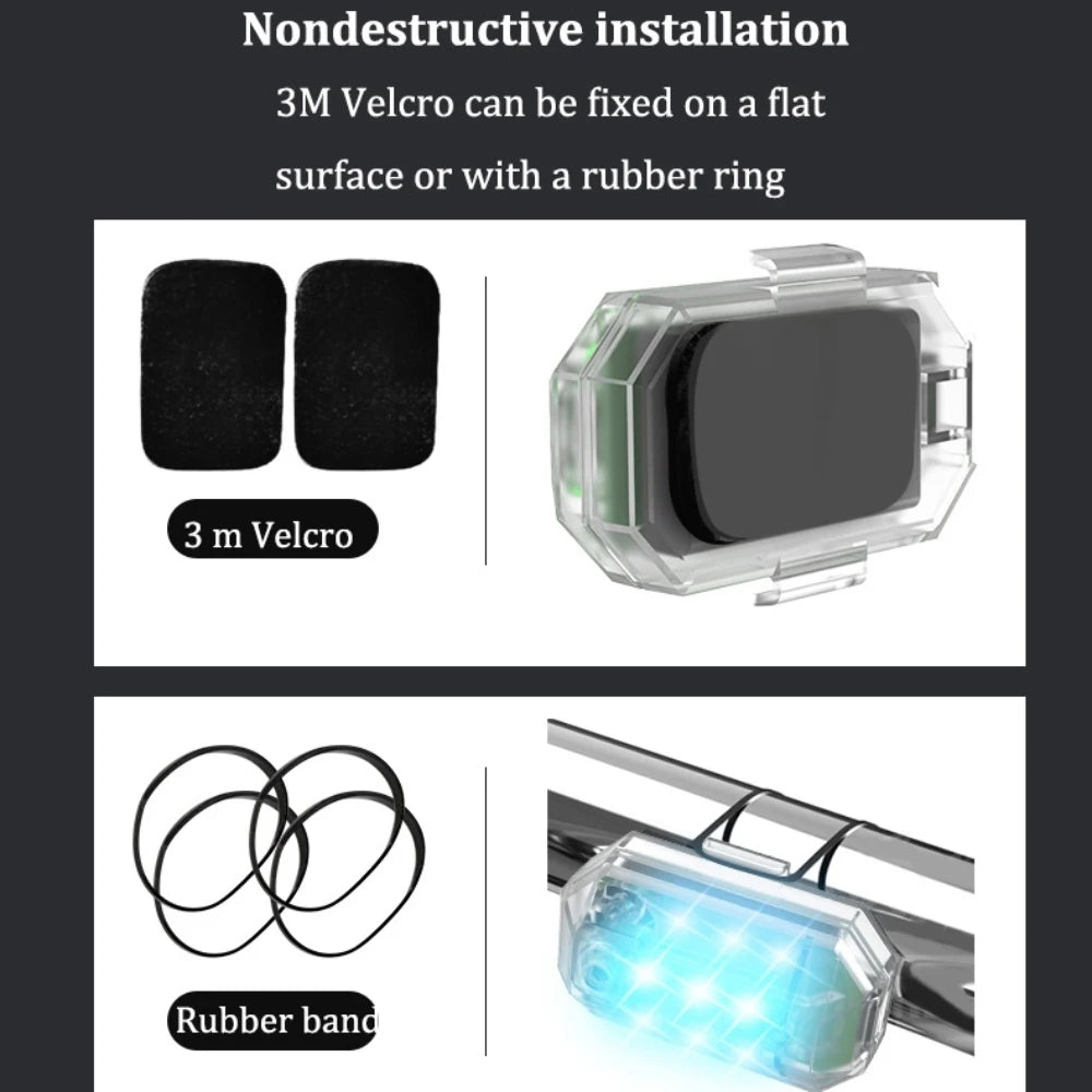 2/4PC Wireless LED Strobe Light Remote Control Warning Lamp Flash Indicator Anti-Collision for Car Auto Motorcycle Drone Cruise